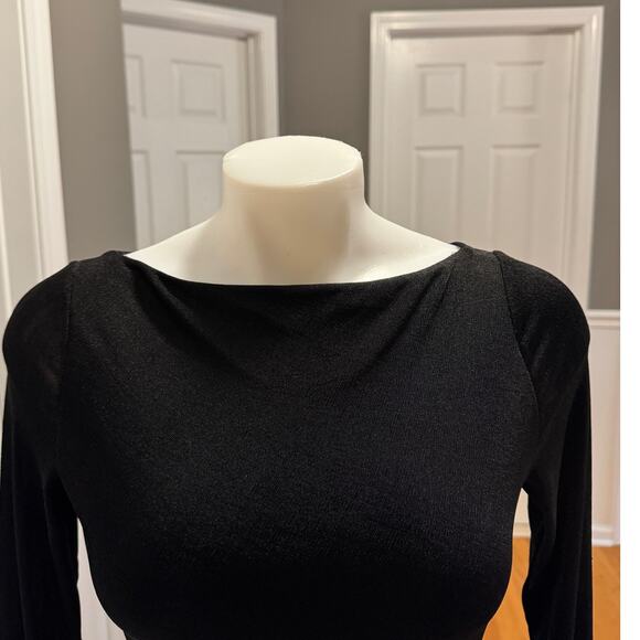 Significant Other Bambi Long Sleeve Cut Out Back Ruched Black Maxi Dress Size 4 - Picture 6 of 15